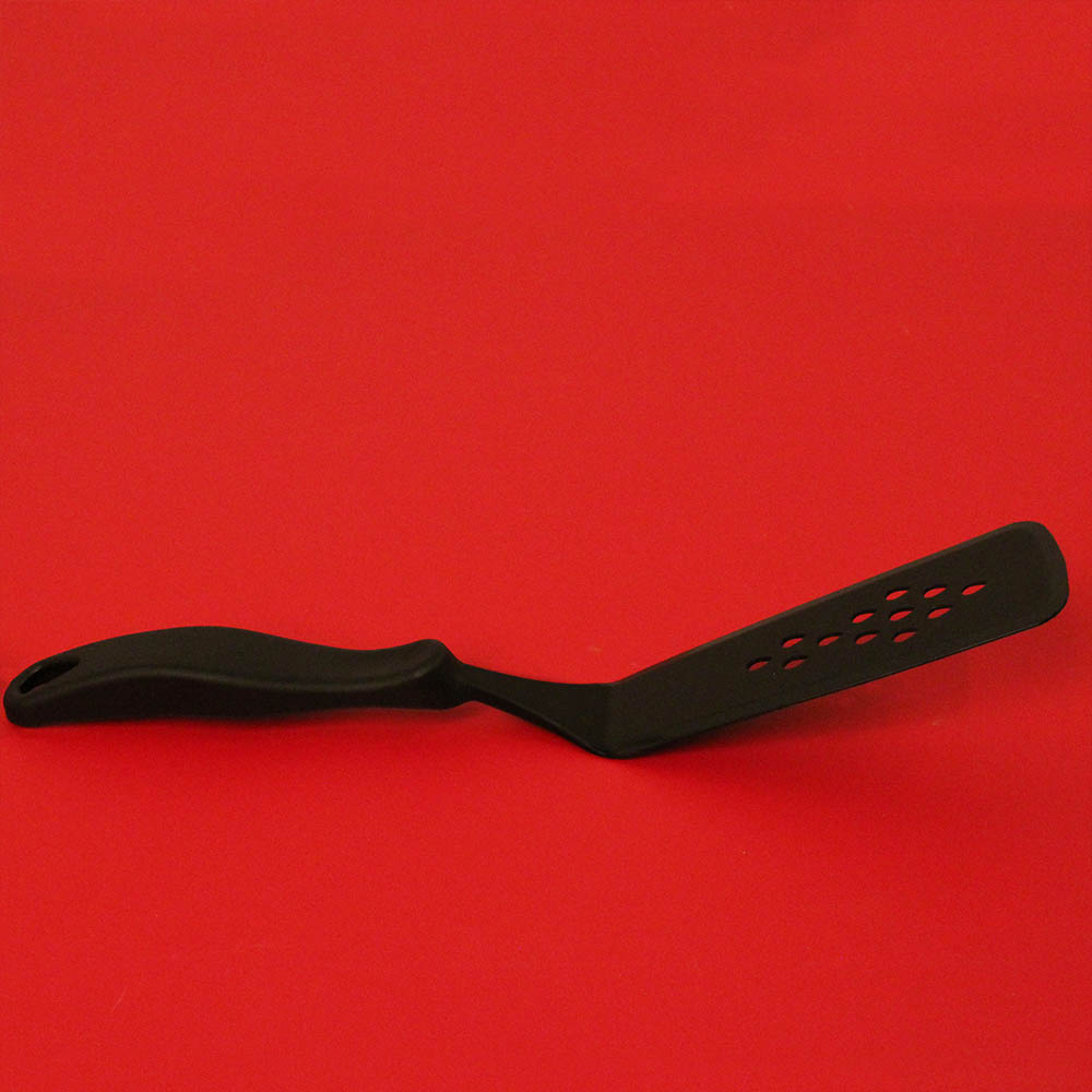 Linden Sweden 1011.02 Gourmaid 10 1/2 Black High-Heat Silicone Perforated Wide  Spatula / Turner