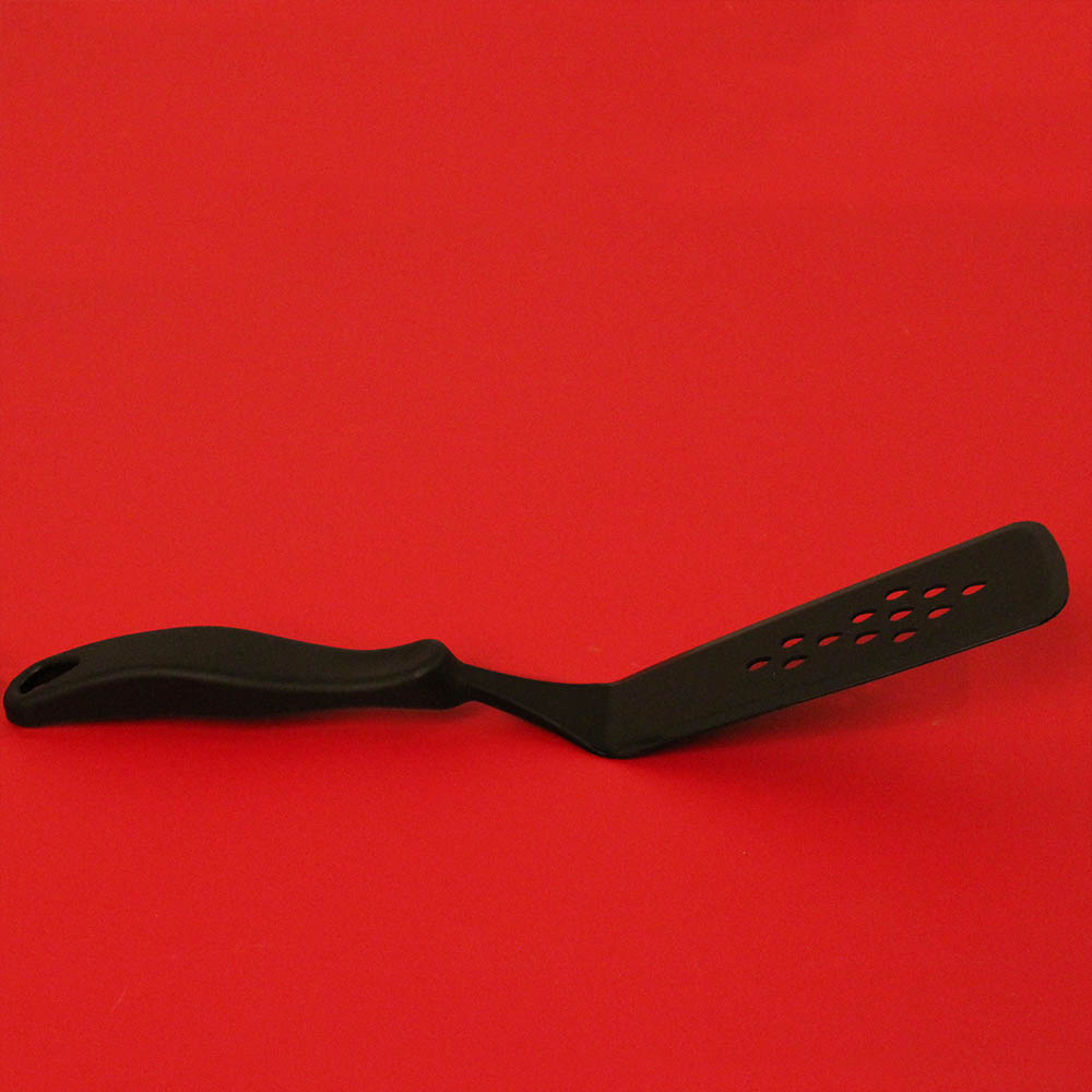 Linden Sweden 1011.02 Gourmaid 10 1/2 Black High-Heat Silicone Perforated  Wide Spatula / Turner